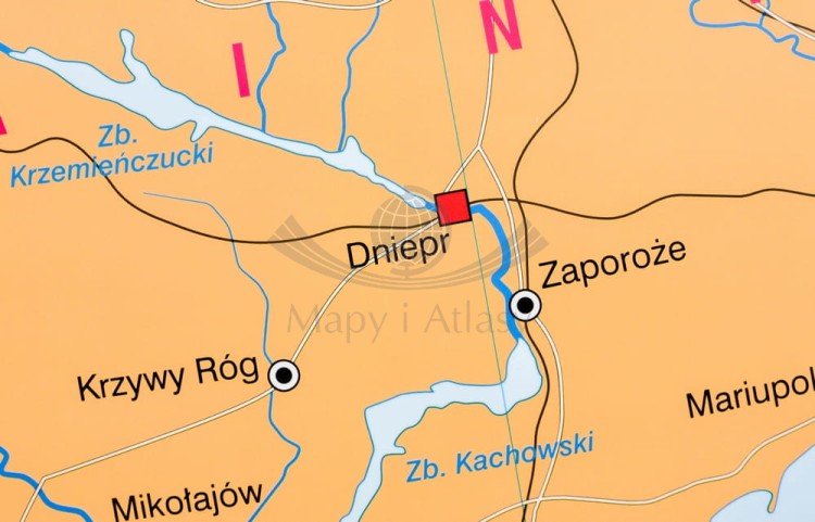 Polska w Europie. Mapa ścienna polityczna Nowa Era. Fragment 4