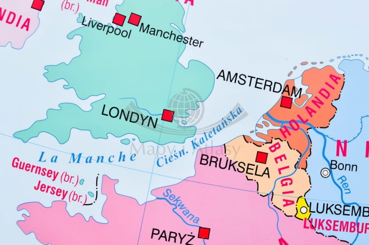 Europa. Mapa ścienna polityczna Nowa Era. Fragment 3