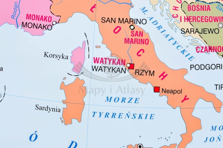 Europa. Mapa ścienna polityczna Nowa Era. Fragment 5