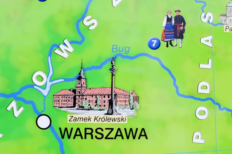 Polska mapa ścienna fizyczna- nasza ojczyzna. Fragment 2