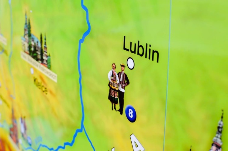 Polska mapa ścienna fizyczna- nasza ojczyzna. Fragment 5