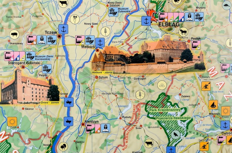 Pomorze mapa ścienna krajobrazowa. Nowa Era. Fragment 2