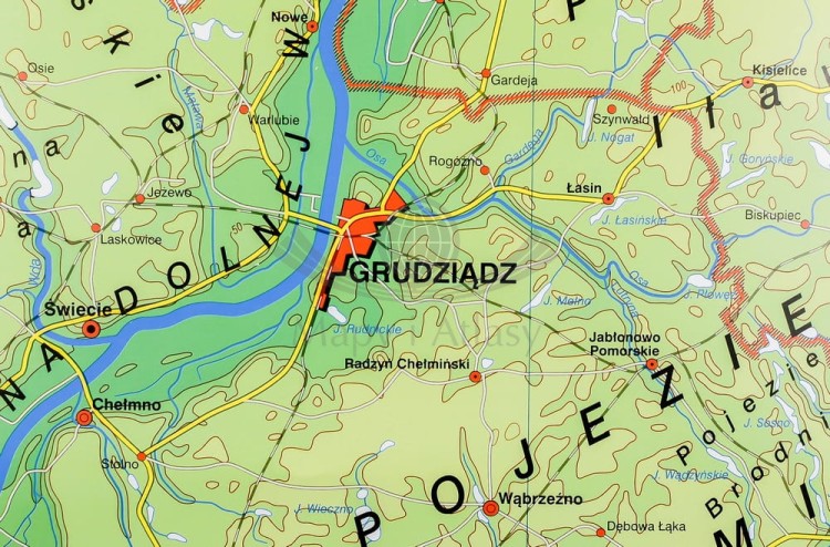 Pomorze mapa ścienna fizyczna. Nowa Era. Fragment 2