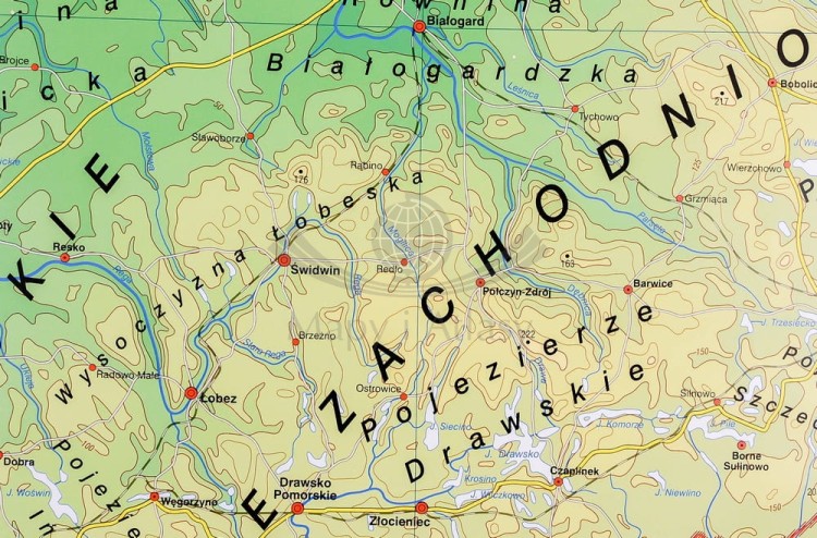 Pomorze mapa ścienna fizyczna. Nowa Era. Fragment 3
