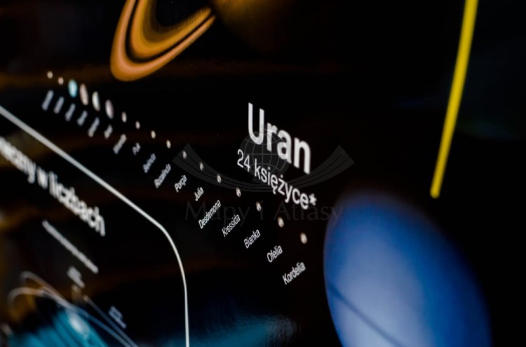 Planety i księżyce Układu Słonecznego. Plansza edukacyjna Nowa Era. Fragment 5