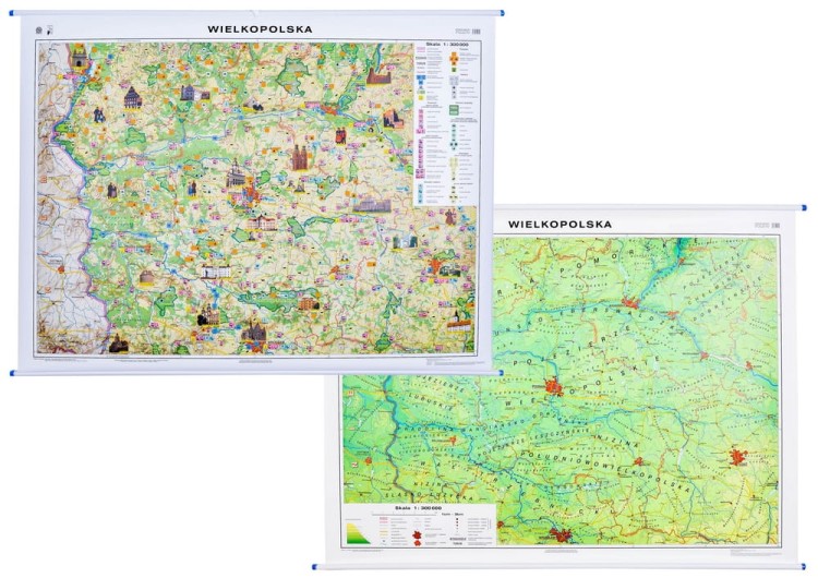 Wielkopolska. Dwustronna mapa ścienna fizyczna-krajobrazowa. Nowa Era