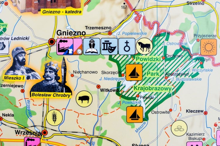 Wielkopolska. Mapa ścienna krajobrazowa. Nowa Era. Fragment 2