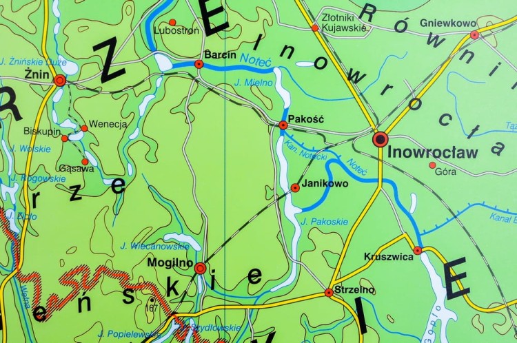 Wielkopolska. Mapa ścienna fizyczna. Nowa Era. Fragment 1