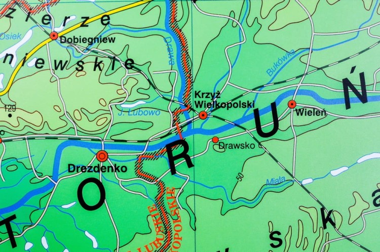 Wielkopolska. Mapa ścienna fizyczna. Nowa Era. Fragment 3