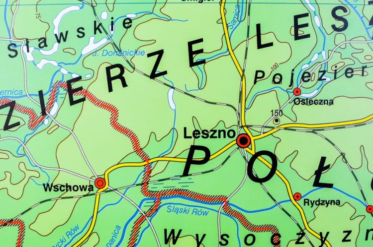 Wielkopolska. Mapa ścienna fizyczna. Nowa Era. Fragment 4