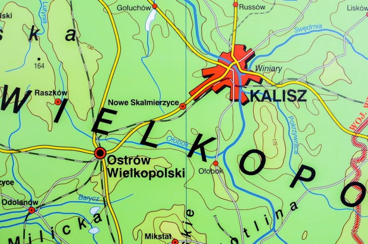 Wielkopolska. Mapa ścienna fizyczna. Nowa Era. Fragment 5