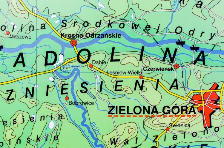 Wielkopolska. Mapa ścienna fizyczna. Nowa Era. Fragment 6
