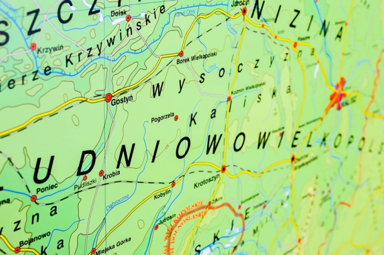 Wielkopolska. Mapa ścienna fizyczna. Nowa Era. Fragment 8