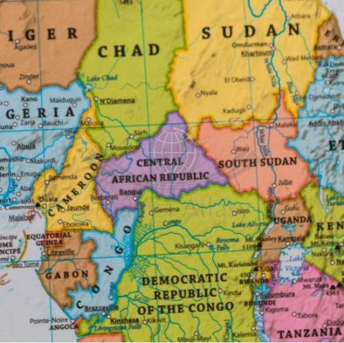 Świat 1:35 000 000. Mapa polityczna w języku angielskim w wersji do wpinania. Wydawnictwo: Eko-Graf. Fragment 1