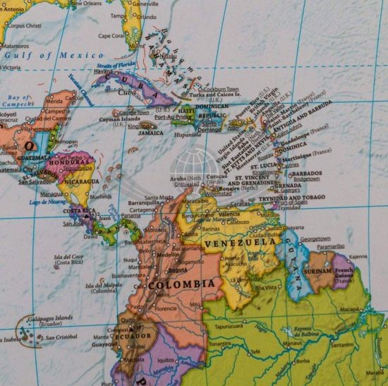 Świat 1:35 000 000. Mapa polityczna w języku angielskim w wersji do wpinania. Wydawnictwo: Eko-Graf. Fragment 3