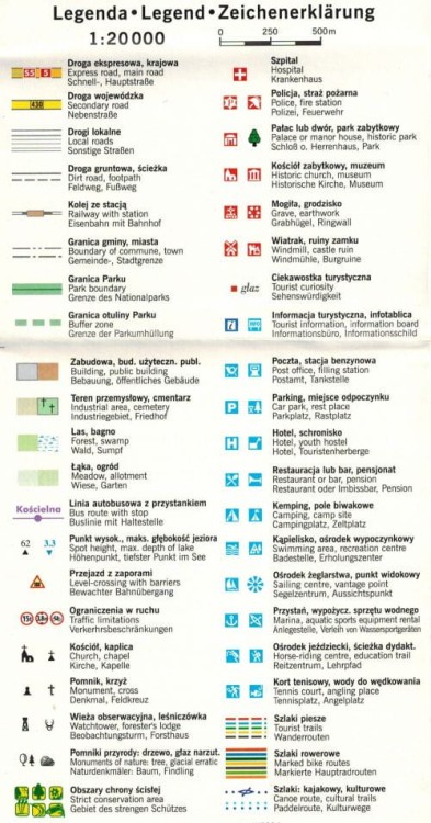 Wielkopolski Park Narodowy 1:20 000. Mapa turystyczna wydawnictwa TopMapa. Legedna