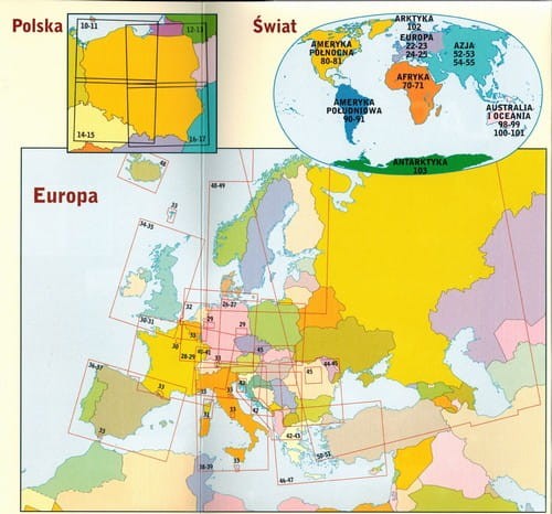 Atlas świata podręczny. Idealny dla krzyżówkowiczów. Wydawnictwo: Demart. Skorowidz map