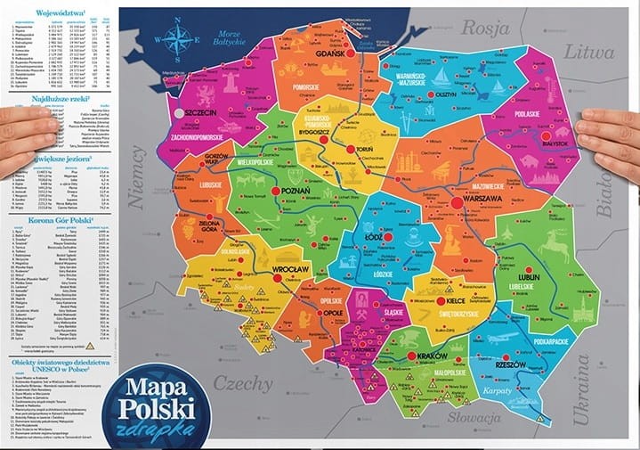 Polska. Mapa zdrapka wydawnictwa Arden