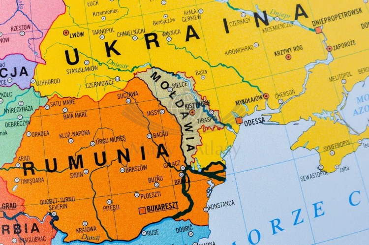Europa mapa polityczna. Podkładka na biurko. Fragment 1