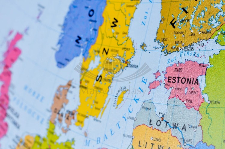 Europa mapa polityczna. Podkładka na biurko. Fragment 5