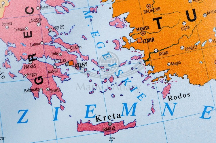 Europa mapa polityczna. Podkładka na biurko. Fragment 6