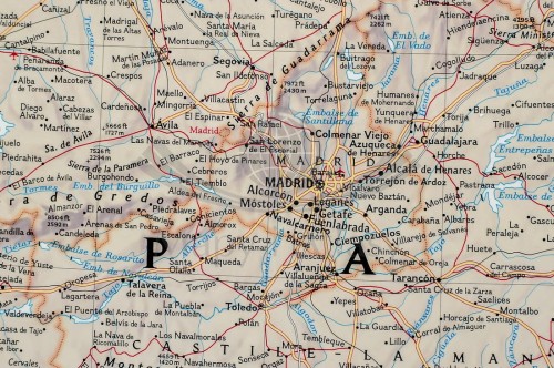 Hiszpania i Portugalia 1:1 803 000. Mapa ścienna ekskluzywna wydawnictwa National Geographic. Fragment 1