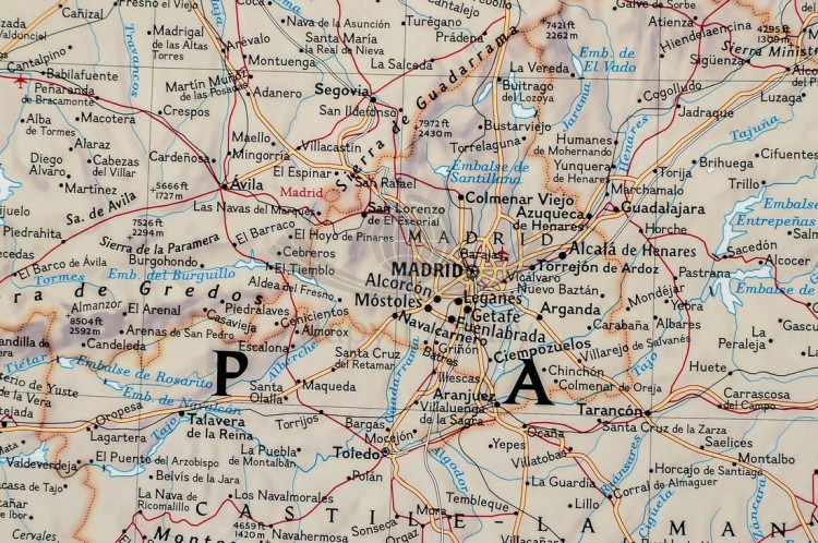 Hiszpania i Portugalia 1:1 803 000. Mapa ścienna ekskluzywna wydawnictwa National Geographic. Fragment 1