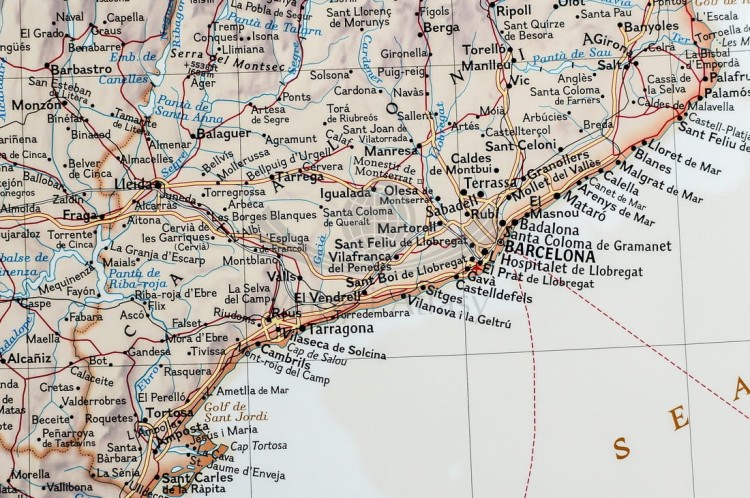 Hiszpania i Portugalia 1:1 803 000. Mapa ścienna ekskluzywna wydawnictwa National Geographic. Fragment 3