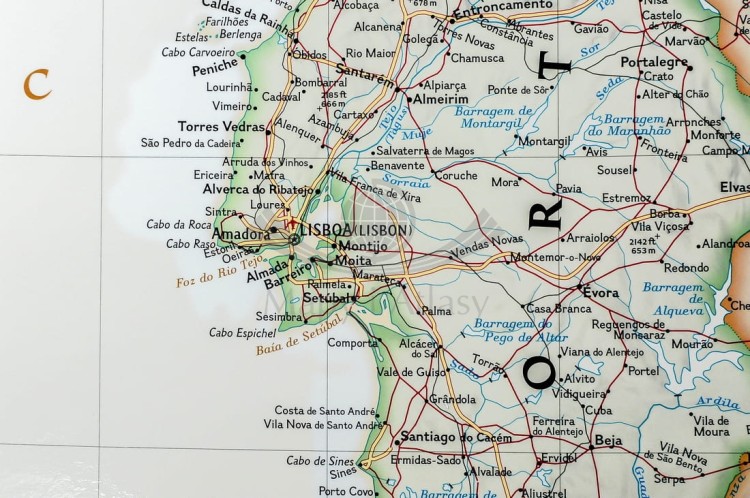 Hiszpania i Portugalia 1:1 803 000. Mapa ścienna ekskluzywna wydawnictwa National Geographic. Fragment 4