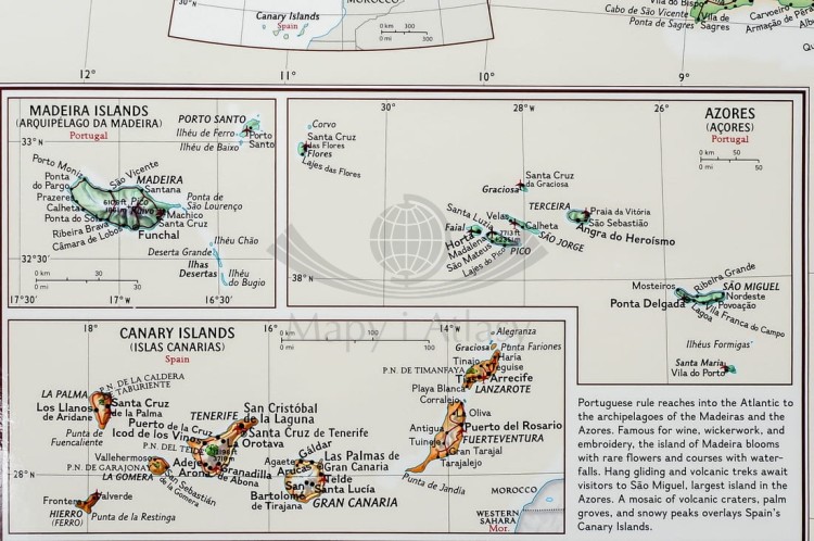Hiszpania i Portugalia 1:1 803 000. Mapa ścienna ekskluzywna wydawnictwa National Geographic. Fragment 6