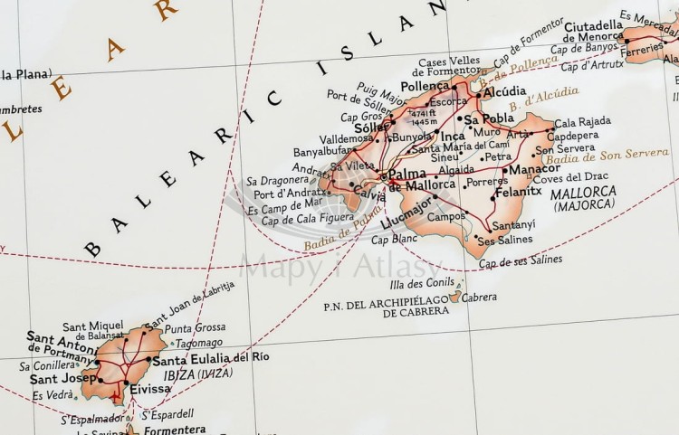 Hiszpania i Portugalia 1:1 803 000. Mapa ścienna ekskluzywna wydawnictwa National Geographic. Fragment 5