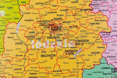 Polska mapa administracyjna. Podkładka na biurko. Fragment 1