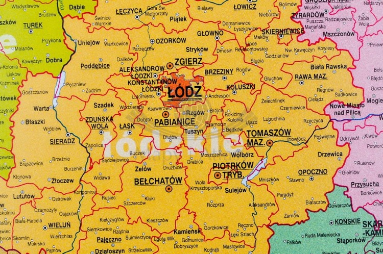 Polska mapa administracyjna. Podkładka na biurko. Fragment 1