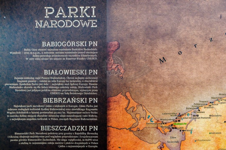 Polska mapa ścienna turystyczna. Fragment 12