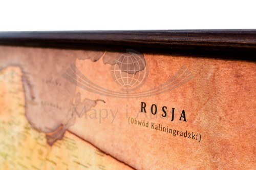 Polska. Mapa ścienna turystyczna. Drewniany półwałek