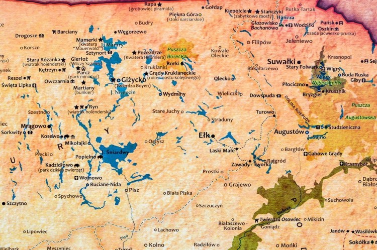 Polska. Mapa ścienna turystyczna. Fragment 8