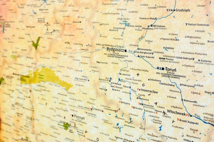 Polska. Mapa ścienna turystyczna. Fragment 9