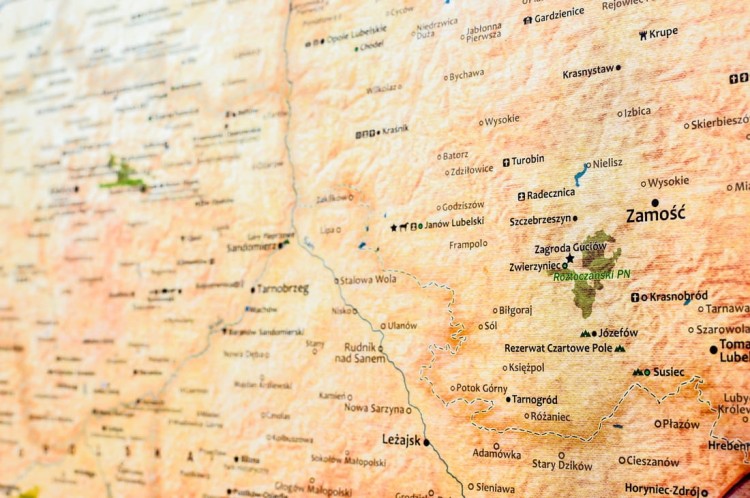 Polska. Mapa ścienna turystyczna. Fragment 10