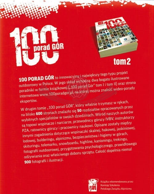 100 porad gór. Tom 2. Poradnik. Okładka tył