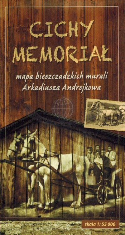 Cichy memoriał. Mapa bieszczadzkich murali Arkadiusza Andrejkowa wydawnictwa Compass. Okładka