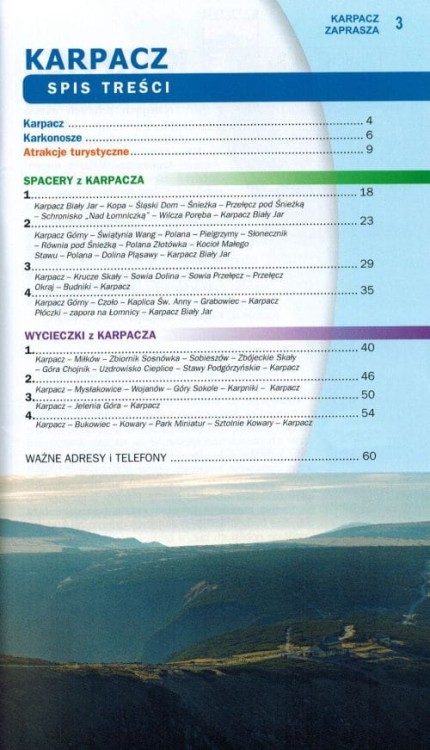 Karpacz i okolice. Przewodnik wydawnictwa Galileos. Spis treści