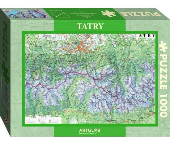 Tatry mapa turystyczna. Puzzle 1000 elementów. Opakowanie