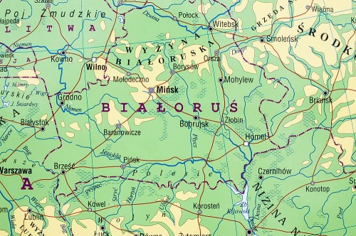 Europa 1:4 500 000. Mapa fizyczna w ramie Wydawnictwa Piętka. Fragment 1