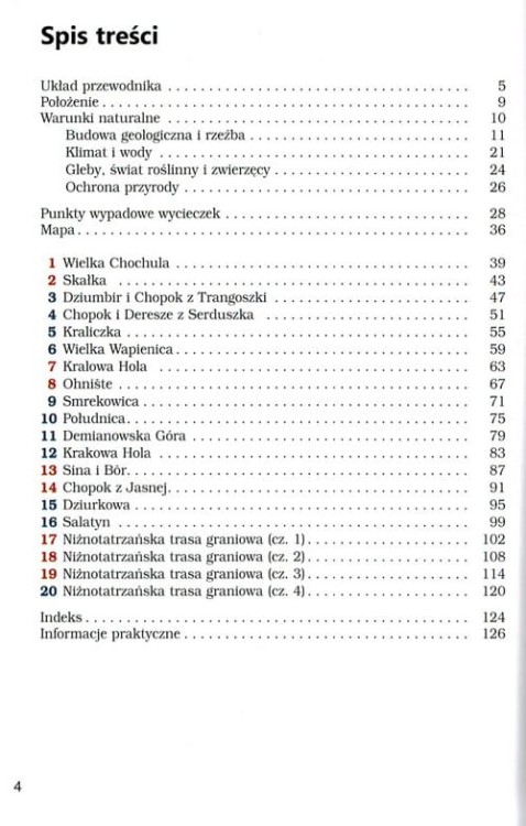 Niżne Tatry. Przewodnik turystyczny wydawnictwa Sklep Podróżnika. Spis treści