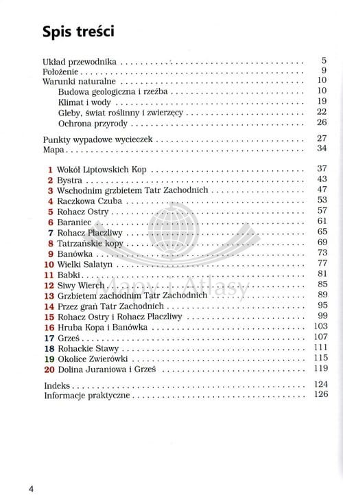 Tatry Zachodnie. Przewodnik turystyczny wydawnictwa Sklep Podróżnika. Spis treści
