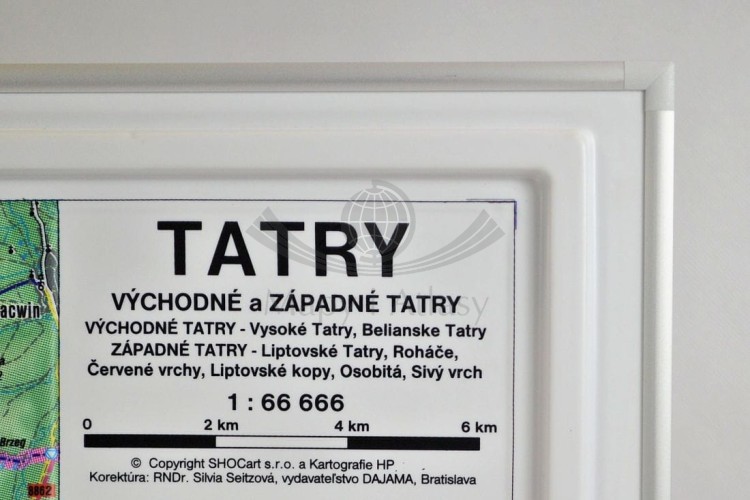 Tatry 1:66 666. Mapa plastyczna (trójwymiarowa). Rama aluminiowa. Fragment ramy 1