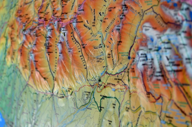 Tatry 1:66 666. Mapa plastyczna (trójwymiarowa). Rama aluminiowa. Fragment 3