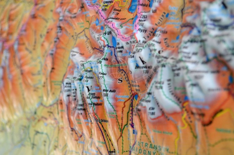 Tatry 1:66 666. Mapa plastyczna (trójwymiarowa). Rama aluminiowa. Fragment 6