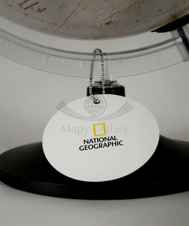 Globus Carbon 30 cm. Wersja ekskluzywna. Podświetlany. National Geographic. Podstawa