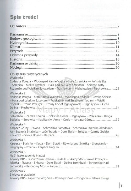 Karkonosze Polskie i Czeskie. Przewodnik wydawnictwa Rewasz. Spis treści 1